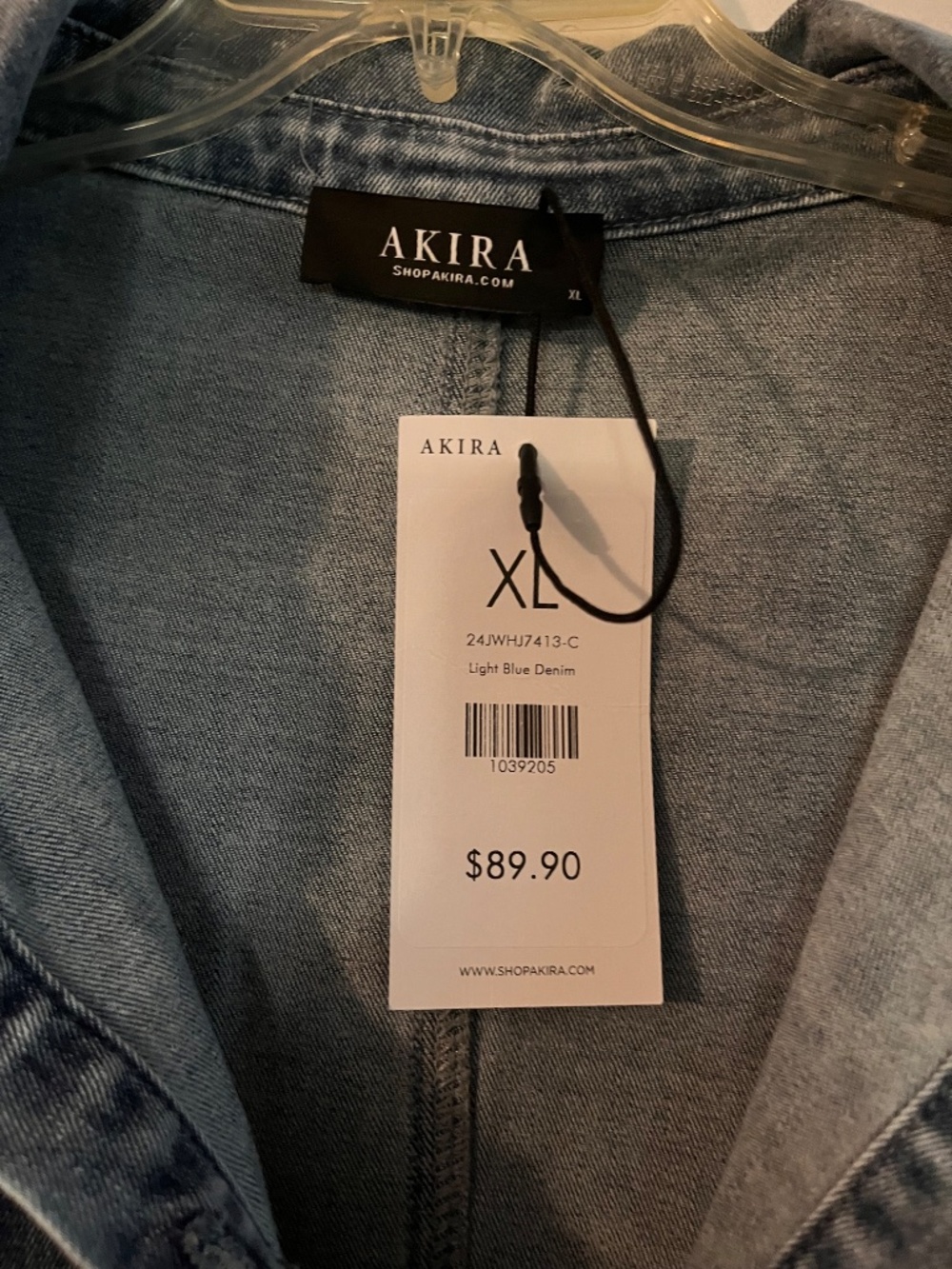 AKIRA THE IT GIRL MINI DRESS IN DENIM Size XLXL - Picture 3 of 3